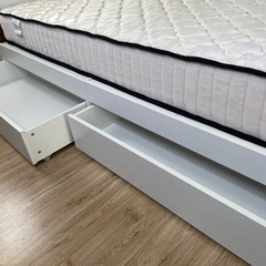 アイリスオーヤマ　シングルサイズ　収納付きベッド+ポケットコイルマットレスの画像