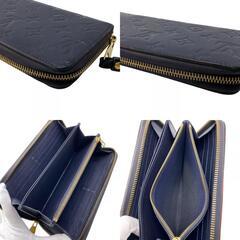 ルイヴィトン LOUIS VUITTON 長財布 モノグラムアンプラント ジッピーウォレット ラウンドファスナー M62121 ネイビーの画像