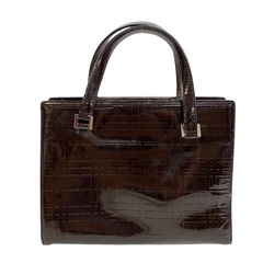 バーバリー BURBERRY ハンドバッグ エンボスチェック ブラウンの画像