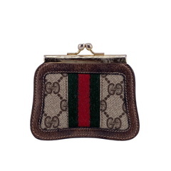 グッチ GUCCI コインケース シェリーライン GG がま口コインケース ブラウンの画像