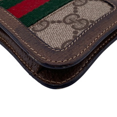 グッチ GUCCI コインケース シェリーライン GG がま口コインケース ブラウンの画像