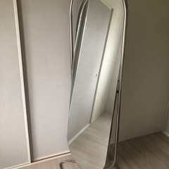 M1 Silver Steel Studio Mirror おしゃれな家具 ミラー 鏡の画像