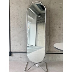 M1 Silver Steel Studio Mirror おしゃれな家具 ミラー 鏡の画像