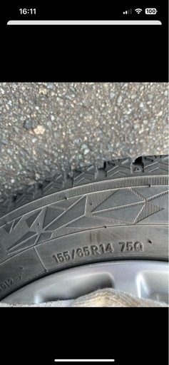 軽自動車用、日産純正ホイールスタッドレスタイヤ 155/65R14 ホイールセット