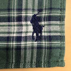 ポロ ラルフローレン タオルハンカチ （グリーン＆ネイビーチェック）25×25cmの画像