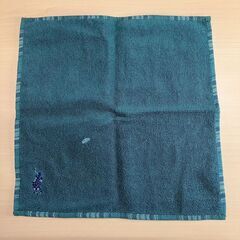 ポロ ラルフローレン タオルハンカチ （グリーン＆ネイビーチェック）25×25cmの画像