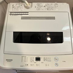 5.5kg対応 洗濯機 Maxzen JW55WP01の画像