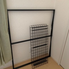 折りたたみ　軽量　収納ラック　スチールラック　黒色　キャンプ用　アウトドア用　観葉植物用　靴箱としての画像