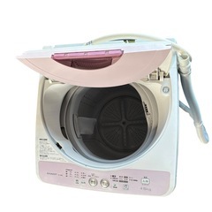 【ジ0715-23】2015年製 シャープ 洗濯機 4.5kg洗い ES-G4E2-P 動作確認済み　ピンクカラー　傷がありの画像