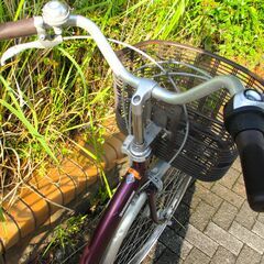 中古自転車 BRIDGESTONE ママチャリ 自転車 内装3段ギア 26インチ LEDオートライト パープル 通勤 通学 近所のお出掛けなどにの画像