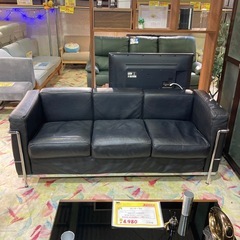値下げしました　ＬＣ2 2人掛けソファー黒　中古 2人掛け 幅135cm ソファー ル・コルビジェ LC2 デザイナーズ