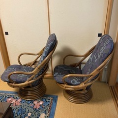 籐椅子・テーブルの画像