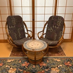 籐椅子・テーブル