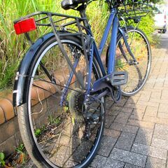 中古自転車 OFFICE PRESS 実用 自転車 7段変速 フレームサイズ460㎜ LEDオートライト ブルー 通勤 通学 近所のお出掛けなどにの画像