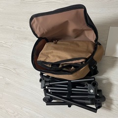 アウトドア チェア 褐色　2WAYグランドローチェア キャンプ 椅子軽量【 独自開発のカップホルダー】 ポケット付き収納袋付属 の画像