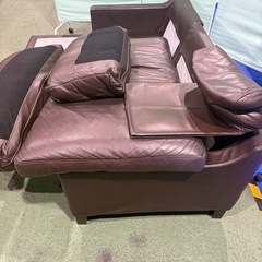 コンパクト　レザーソファーの画像