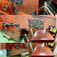 ※配送相談可/三八整理【岩谷堂箪笥 漆塗り 民芸家具 117×46×139】南部鉄器金具 鍵付き 和家具 岩谷堂タンス 伝統工芸 整理箪笥 収納の画像