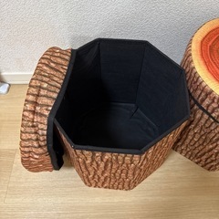切り株模様座れる入れ物の画像