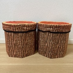 切り株模様座れる入れ物の画像
