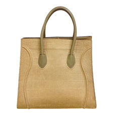 セリーヌ CELINE ハンドバッグ クロコ型押し ラゲージ ファントム ベージュの画像