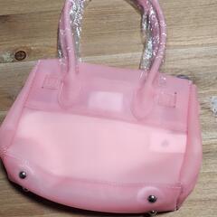 新品ジェリーバック　バーキン風　シリコンバック　スケルトンバッグ　ハンドバッグ　ピンクの画像