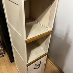 アンティーク風 キャスター付き 30cm幅 キッチン収納ラックの画像