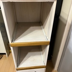 アンティーク風 キャスター付き 30cm幅 キッチン収納ラックの画像