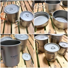 新品 純チタン Tiartisan チタン クッカー マグ 鍋 各種 在庫限り 基本ラス1ばかり  超軽量 高強度 抗菌の画像