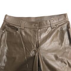 日本製★ITALIYA【伊太利屋】Fレザーパンツ【11/レディースL程度/股下77cm/茶/brown/ポリウレタン樹脂】ズボン/ボトムス/Pants/Trouser◆BJ033-hの画像