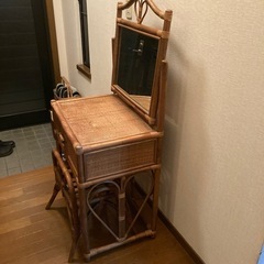 籐製　ドレッサー
の画像