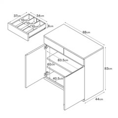 無印良品　オーク材木製キャビネットの画像