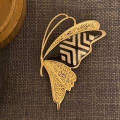 美品 ブローチ イヤリング セット 蝶々の画像