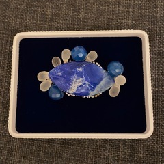 美品 ブローチ ゴールド シルバー 本珊瑚 魚 フィッシュ べっ甲 の画像