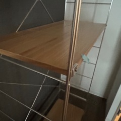（問い合わせ多数のため受付停止中）【無印良品】ステンレスユニットシェルフオーク材デスクセットの画像