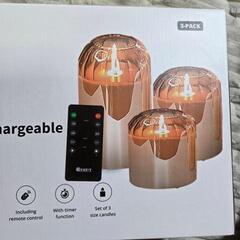 新品　火を使わない(安心、安全)　LEDキャンドルライト 3個セット USB充電式の画像