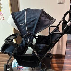 【リアシート付き】カトージ　二人乗りベビーカー　二人でゴーの画像