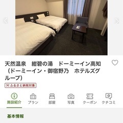 高知よさこい祭り8/12(火)宿泊2名分【高知駅近 宿泊権利】ドーミーイン高知 セミダブルルームの画像