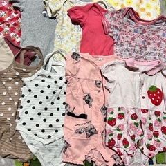 1.  70サイズ 80サイズ 子供服 ロンパース 女の子の画像