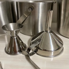 アイスペール×2 シャンパンワインクーラー ロート（じょうご） カクテルメジャーカップ（計量器） マドラー トングセットの画像