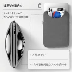 新品未使用！タブレット ノートPC ケース バック 収納多め ショルダー付の画像