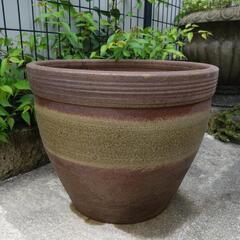 水鉢　睡蓮鉢　陶磁器／信楽焼風　メダカなどにも　の画像