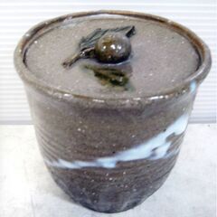 茶道具　水差し　水指　茶器 　高さ15x幅14x奥行14　小物入れ　陶器　キャニスター　和風　アンティーク　骨董品　レトロ　置物の画像