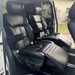 エルグランド希少モデル美品★HWSアーバンクロム ブラックレザー★本車検フルR9年7月迄・ブラック本革フルシート・電動バックドア・フリップDモニター・の画像