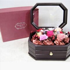 プリザーブドフラワー　オルゴール　アクセサリー　小物入れ　「カノン」 フラワーボックス インテリア ジュエリー Preserved Flower Denpoの画像