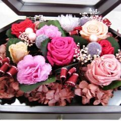 プリザーブドフラワー　オルゴール　アクセサリー　小物入れ　「カノン」 フラワーボックス インテリア ジュエリー Preserved Flower Denpoの画像