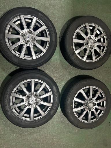 14インチ4.5J4穴PCD100軽自動車夏アルミセット中古