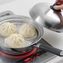 最終お値引き　日本製　見える！フライパン用蒸し器 20～22cm用の画像