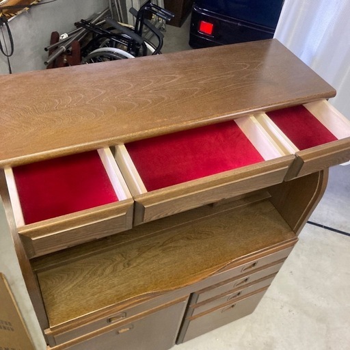 札幌ファニシング ドレッサー ビューロー 椅子付き 木製 天然