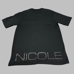 美品 NICOLE ニコル メンズ 半袖シャツ ブラック Lサイズ 綿100% 背面ロゴ入り おしゃれ カジュアルの画像