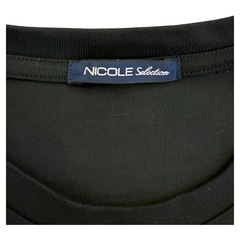 美品 NICOLE ニコル メンズ 半袖シャツ ブラック Lサイズ 綿100% 背面ロゴ入り おしゃれ カジュアルの画像
